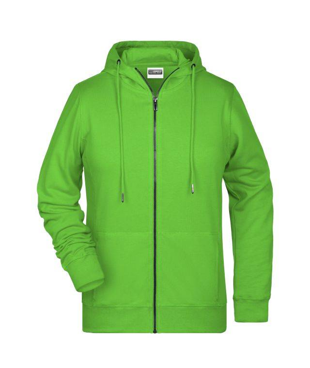 Ladies' Zip Hoody Sweat-Jacke mit Kapuze und Reißverschluss grün, Gr. L