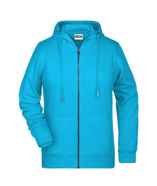Ladies' Zip Hoody Sweat-Jacke mit Kapuze und Reißverschluss blau, Gr. L
