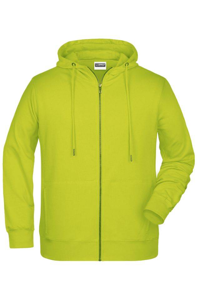 Men's Zip Hoody Sweat-Jacke mit Kapuze und Reißverschluss gelb, Gr. M