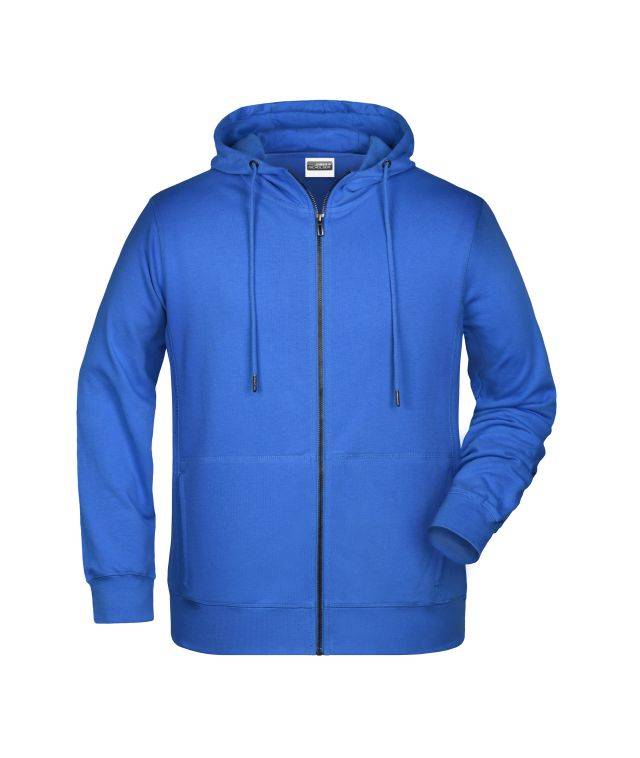 Men's Zip Hoody Sweat-Jacke mit Kapuze und Reißverschluss blau, Gr. 4XL