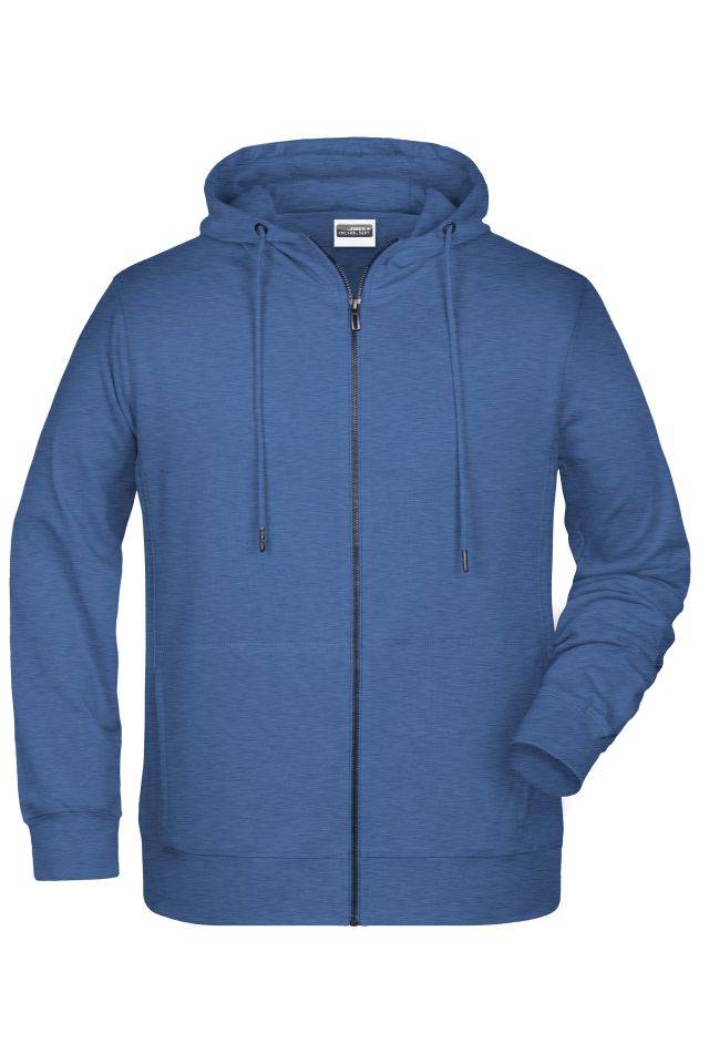Men's Zip Hoody Sweat-Jacke mit Kapuze und Reißverschluss blau, Gr. M