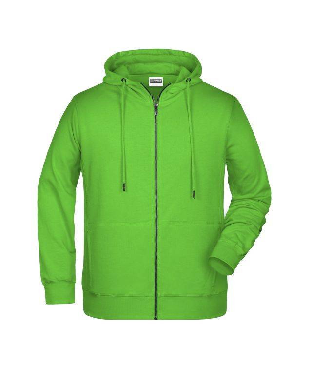 Men's Zip Hoody Sweat-Jacke mit Kapuze und Reißverschluss grün, Gr. 3XL