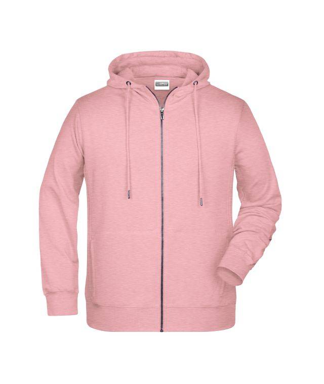 Men's Zip Hoody Sweat-Jacke mit Kapuze und Reißverschluss rot, Gr. M