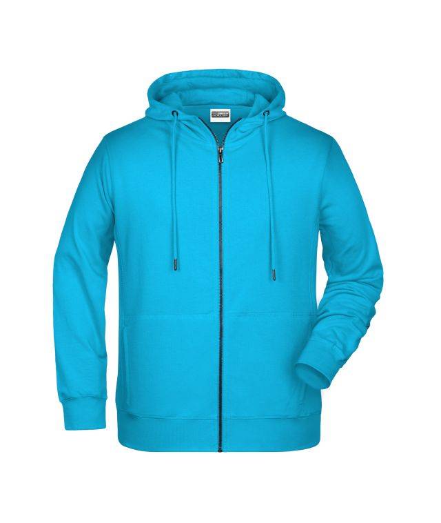 Men's Zip Hoody Sweat-Jacke mit Kapuze und Reißverschluss blau, Gr. XXL