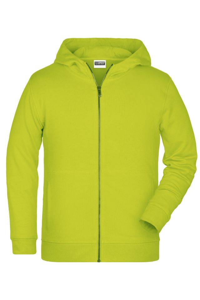Children's Zip Hoody Sweat-Jacke mit Kapuze und Reißverschluss gelb, Gr. S