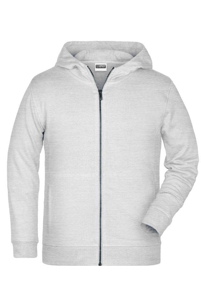 Children's Zip Hoody Sweat-Jacke mit Kapuze und Reißverschluss grau, Gr. XXL