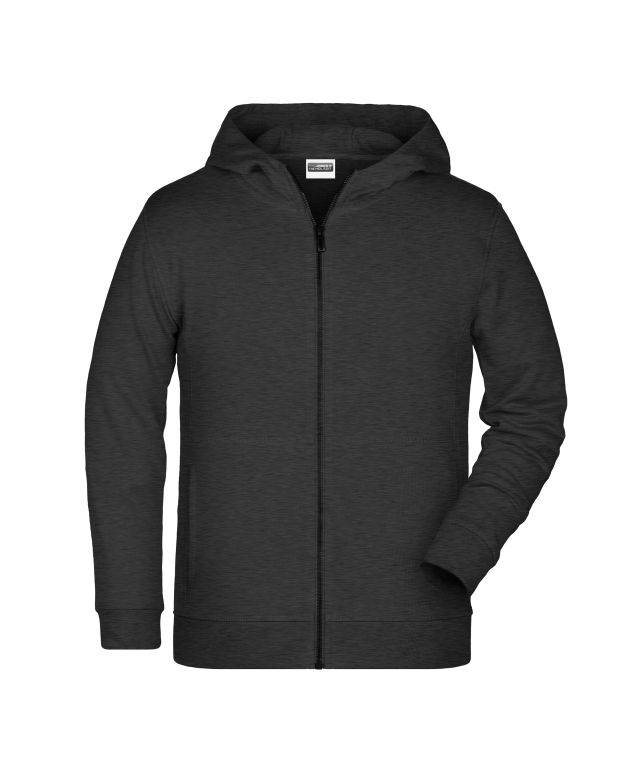 Children's Zip Hoody Sweat-Jacke mit Kapuze und Reißverschluss schwarz, Gr. M