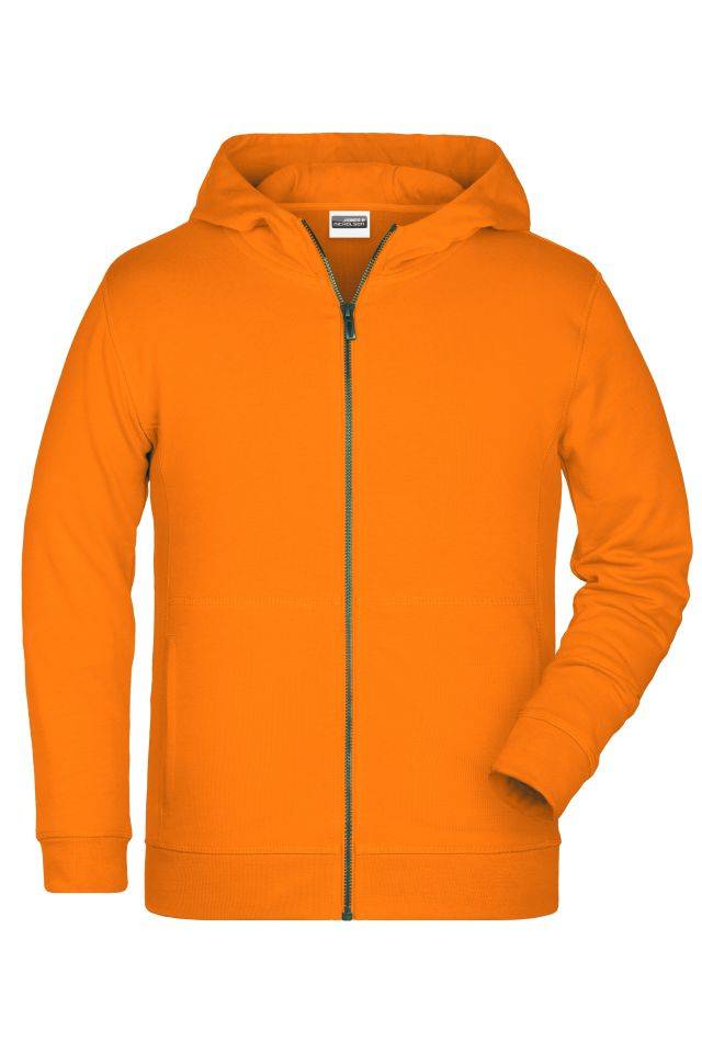 Children's Zip Hoody Sweat-Jacke mit Kapuze und Reißverschluss orange, Gr. XXL