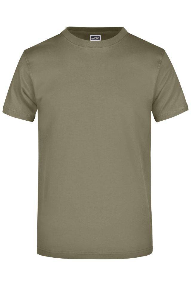 Round-T Heavy (180g/m²) Komfort-T-Shirt aus strapazierfähigem Single-Jersey braun/grün/oliv, Gr. M