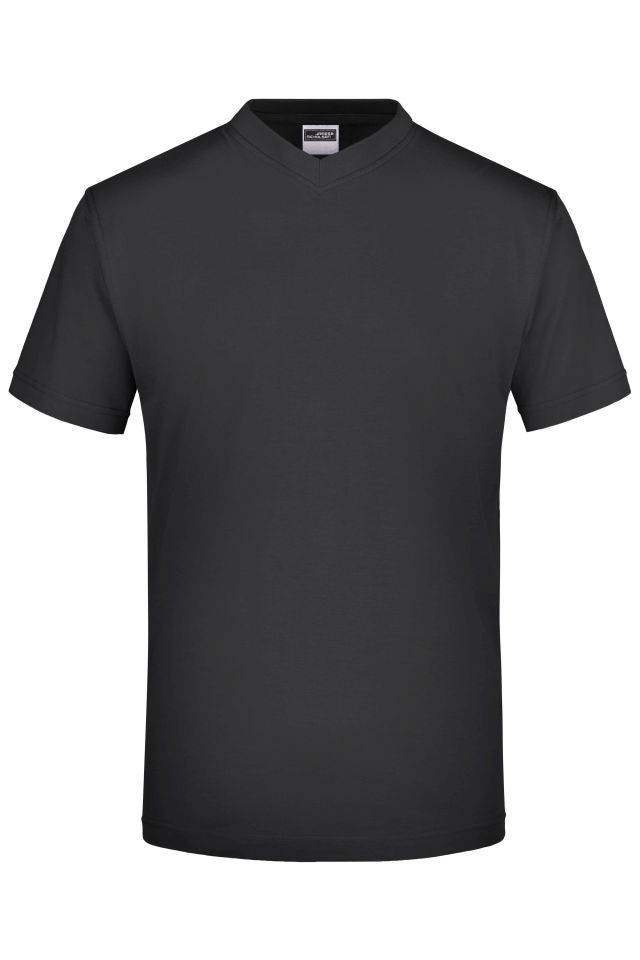 V-T Medium Komfort-V-Neck-T aus Single-Jersey schwarz, Gr. XL
