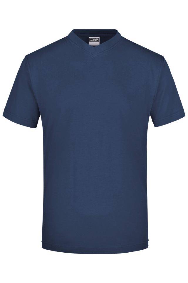 V-T Medium Komfort-V-Neck-T aus Single-Jersey blau, Gr. S