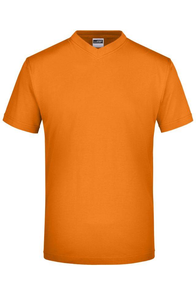 V-T Medium Komfort-V-Neck-T aus Single-Jersey orange, Gr. XL