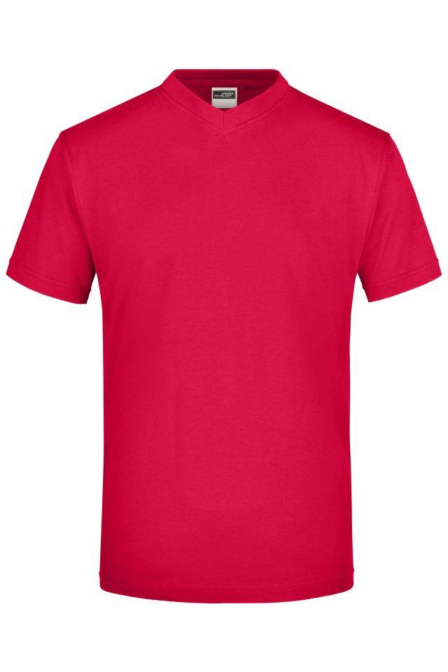 V-T Medium Komfort-V-Neck-T aus Single-Jersey rot, Gr. M