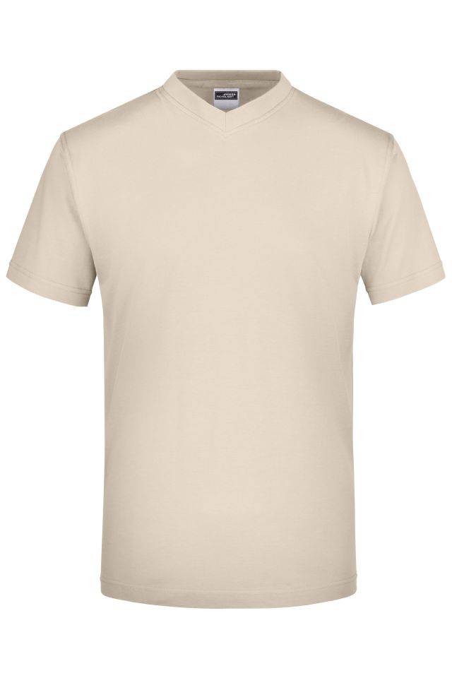 V-T Medium Komfort-V-Neck-T aus Single-Jersey braun/grau, Gr. XL