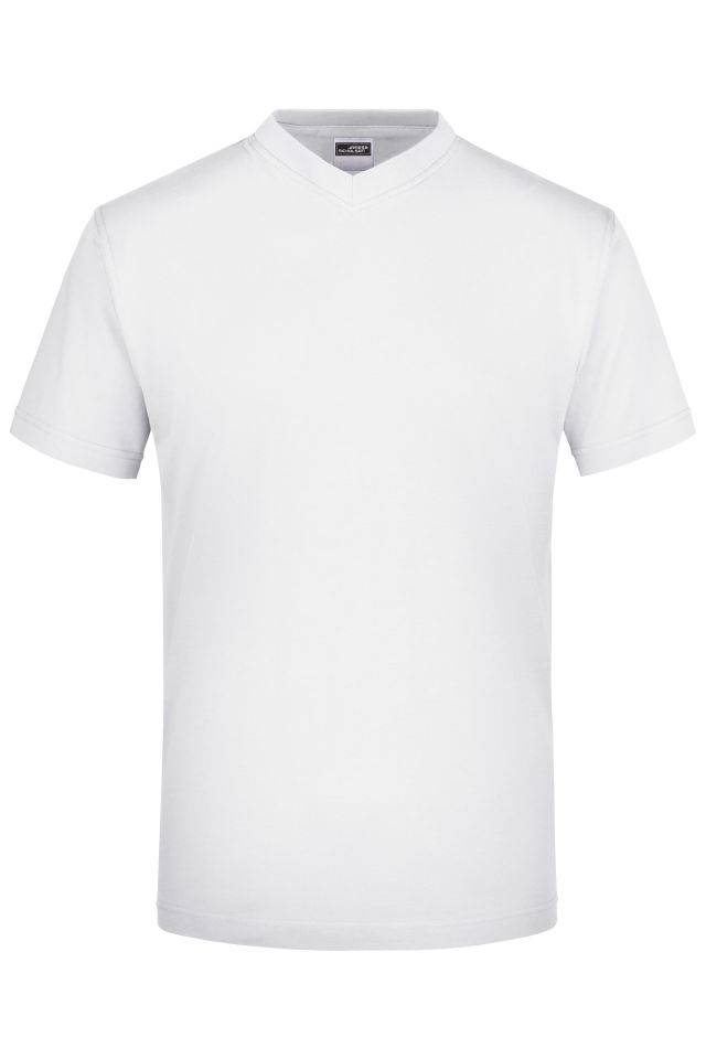 V-T Medium Komfort-V-Neck-T aus Single-Jersey weiß, Gr. M