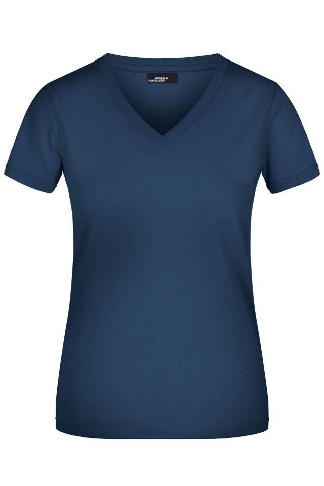Ladies' V-T Tailliertes Damen T-Shirt blau, Gr. XL