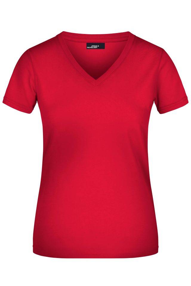 Ladies' V-T Tailliertes Damen T-Shirt rot, Gr. M
