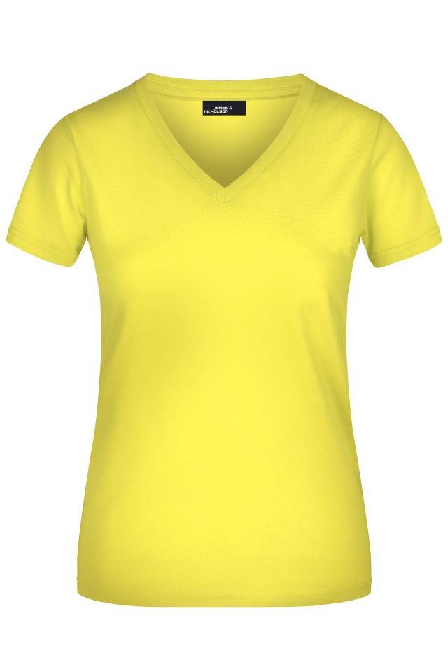 Ladies' V-T Tailliertes Damen T-Shirt gelb, Gr. XL