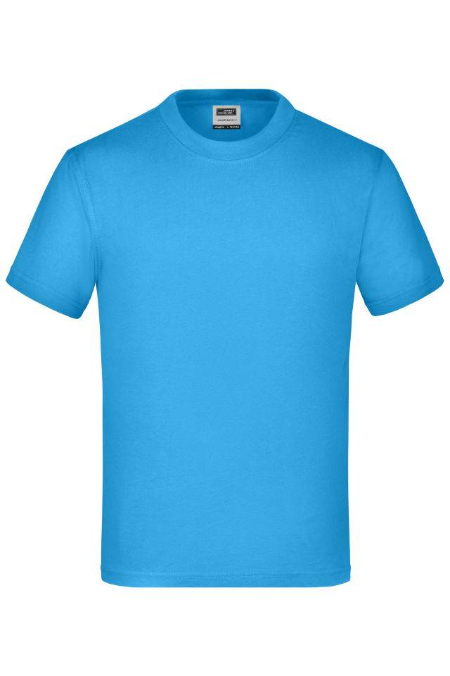Junior Basic-T Kinder Komfort-T-Shirt aus hochwertigem Single-Jersey blau, Gr. S