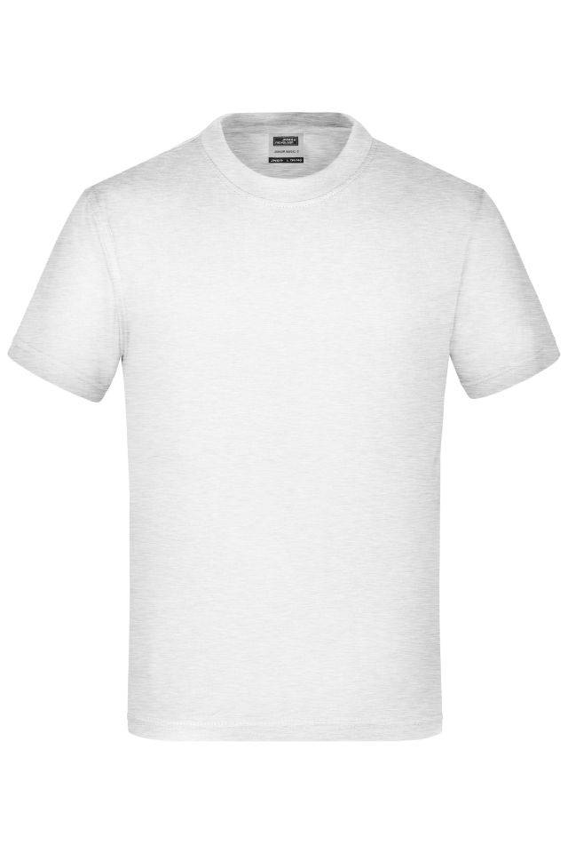 Junior Basic-T Kinder Komfort-T-Shirt aus hochwertigem Single-Jersey grau, Gr. S