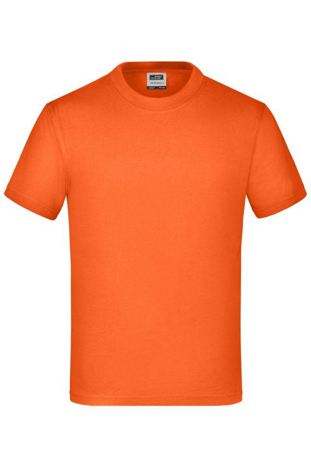 Junior Basic-T Kinder Komfort-T-Shirt aus hochwertigem Single-Jersey orange, Gr. XXL