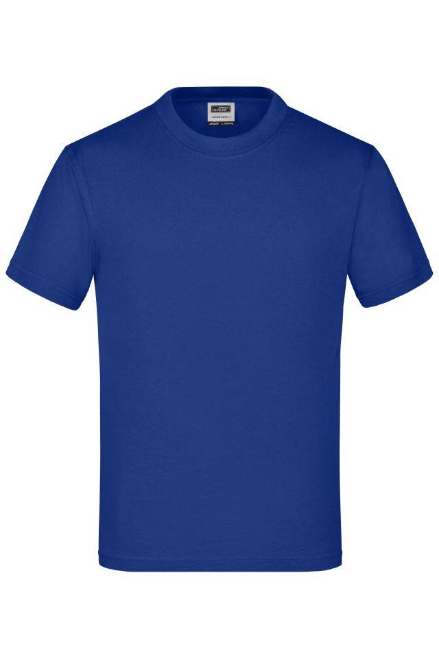 Junior Basic-T Kinder Komfort-T-Shirt aus hochwertigem Single-Jersey blau, Gr. S