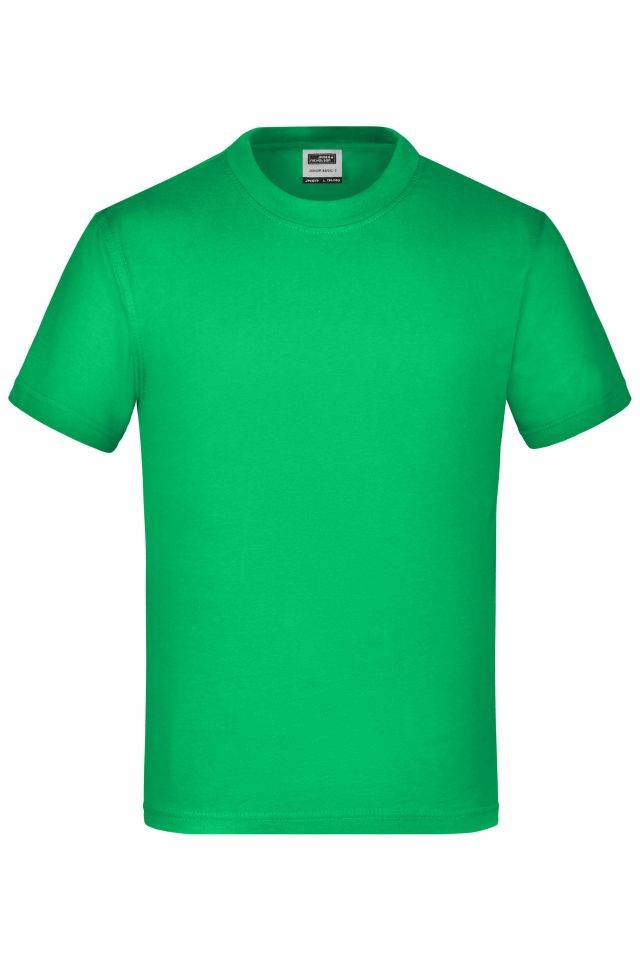 Junior Basic-T Kinder Komfort-T-Shirt aus hochwertigem Single-Jersey grün, Gr. M