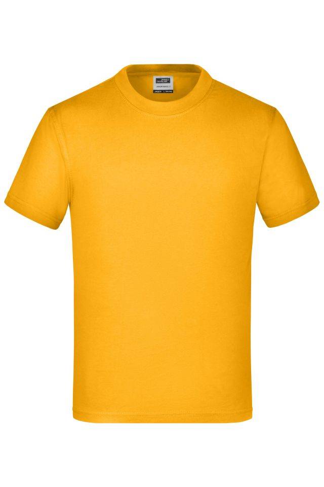 Junior Basic-T Kinder Komfort-T-Shirt aus hochwertigem Single-Jersey gelb, Gr. XXL