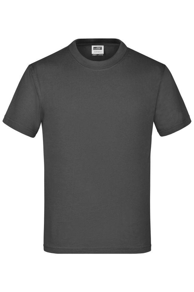 Junior Basic-T Kinder Komfort-T-Shirt aus hochwertigem Single-Jersey grau, Gr. L