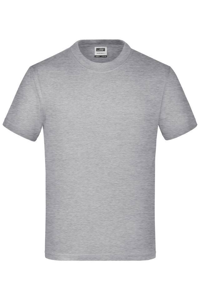 Junior Basic-T Kinder Komfort-T-Shirt aus hochwertigem Single-Jersey grau, Gr. M