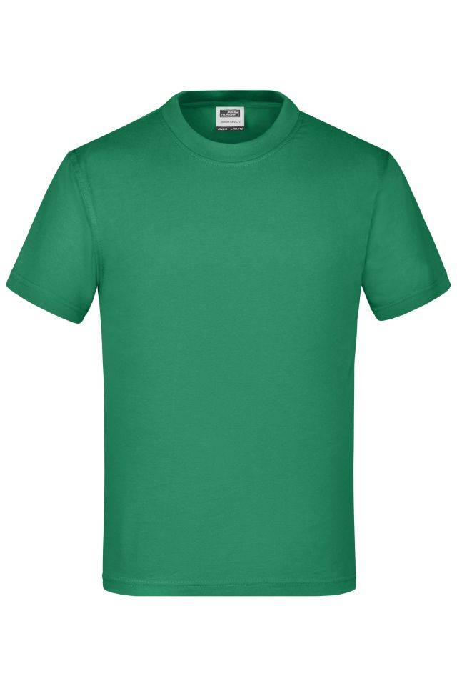 Junior Basic-T Kinder Komfort-T-Shirt aus hochwertigem Single-Jersey grün, Gr. L