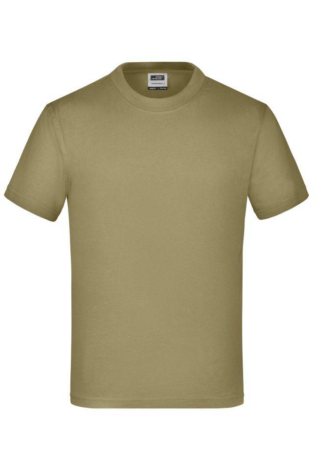 Junior Basic-T Kinder Komfort-T-Shirt aus hochwertigem Single-Jersey braun, Gr. S