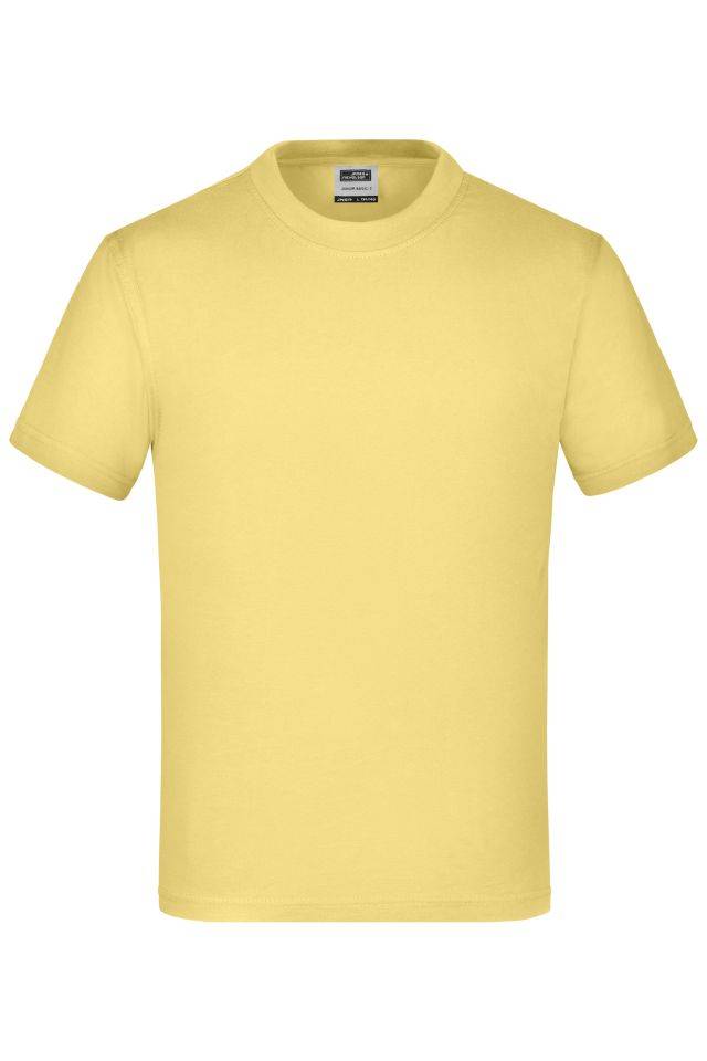Junior Basic-T Kinder Komfort-T-Shirt aus hochwertigem Single-Jersey gelb, Gr. XXL