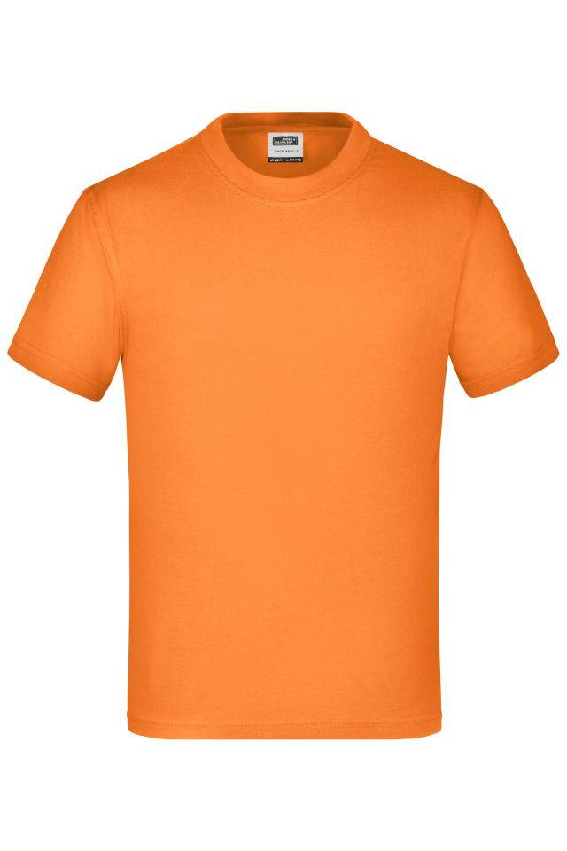 Junior Basic-T Kinder Komfort-T-Shirt aus hochwertigem Single-Jersey orange, Gr. L