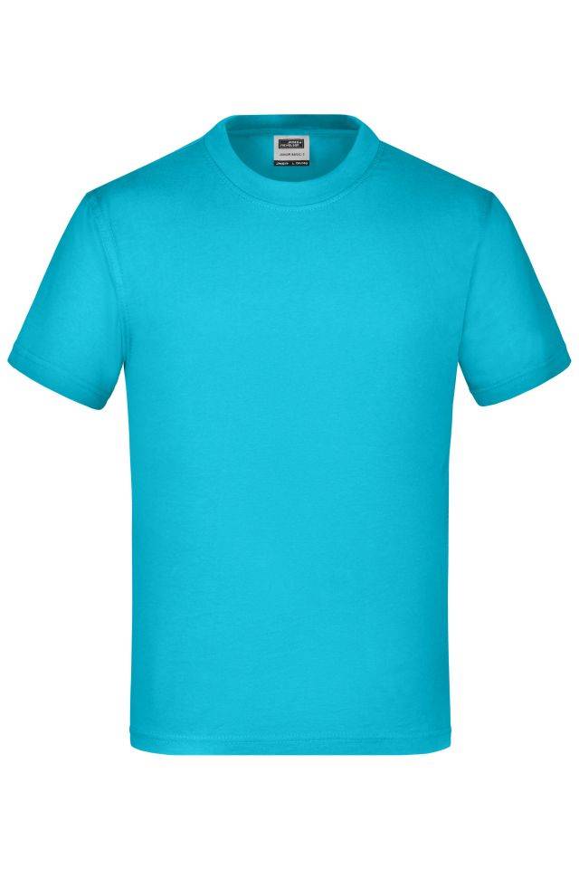 Junior Basic-T Kinder Komfort-T-Shirt aus hochwertigem Single-Jersey blau, Gr. S