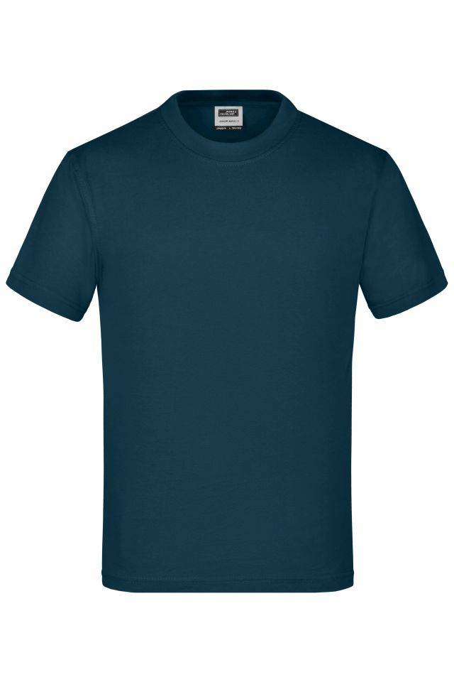 Junior Basic-T Kinder Komfort-T-Shirt aus hochwertigem Single-Jersey blau, Gr. XS