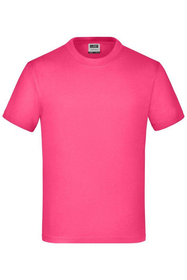 Junior Basic-T Kinder Komfort-T-Shirt aus hochwertigem Single-Jersey pink, Gr. XXL