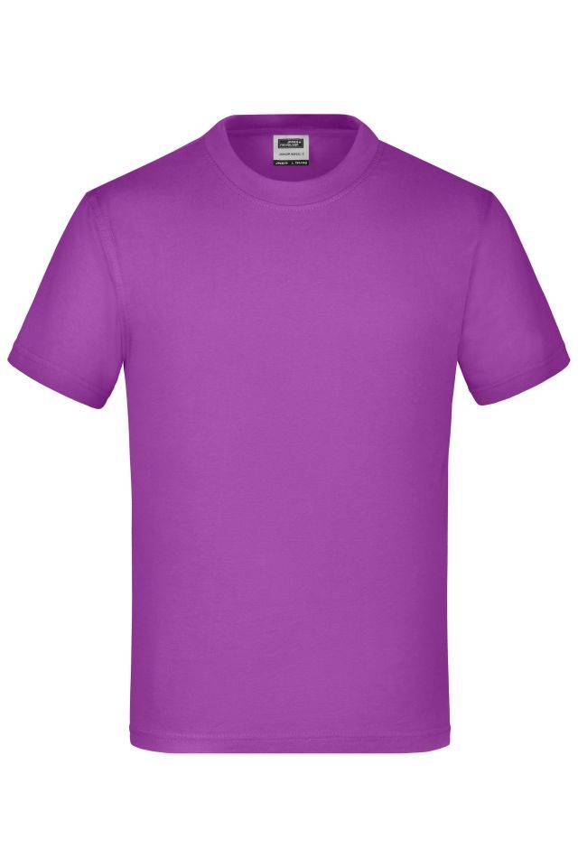 Junior Basic-T Kinder Komfort-T-Shirt aus hochwertigem Single-Jersey lila, Gr. M