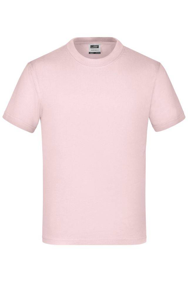 Junior Basic-T Kinder Komfort-T-Shirt aus hochwertigem Single-Jersey pink/rot, Gr. M