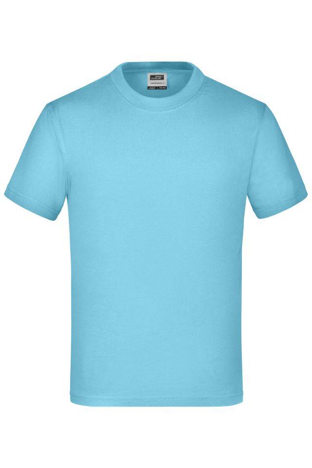 Junior Basic-T Kinder Komfort-T-Shirt aus hochwertigem Single-Jersey blau, Gr. M