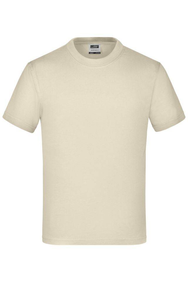 Junior Basic-T Kinder Komfort-T-Shirt aus hochwertigem Single-Jersey braun/grau, Gr. M
