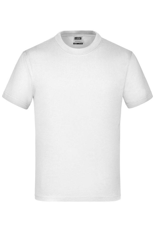 Junior Basic-T Kinder Komfort-T-Shirt aus hochwertigem Single-Jersey weiß, Gr. XXL