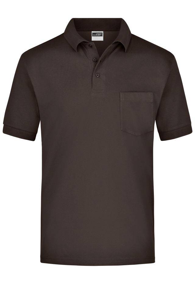 Polo-Piqué Pocket Klassisches Piqué Polohemd mit Brusttasche braun, Gr. L