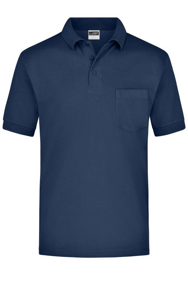 Polo-Piqué Pocket Klassisches Piqué Polohemd mit Brusttasche blau, Gr. 3XL