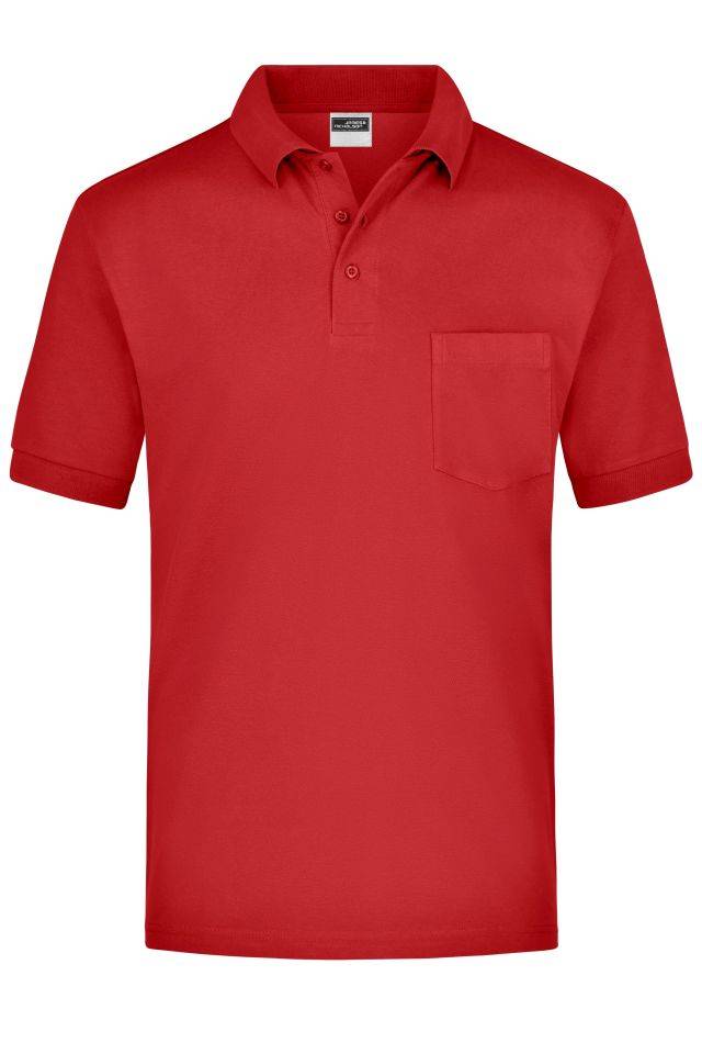 Polo-Piqué Pocket Klassisches Piqué Polohemd mit Brusttasche rot, Gr. 3XL