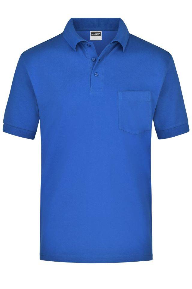 Polo-Piqué Pocket Klassisches Piqué Polohemd mit Brusttasche blau, Gr. L