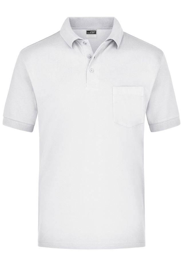 Polo-Piqué Pocket Klassisches Piqué Polohemd mit Brusttasche weiß, Gr. XXL