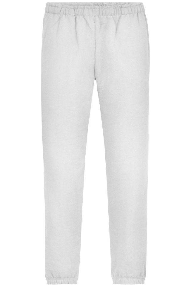 Men's Jogging Pants Jogginghose aus formbeständiger Sweat-Qualität weiß, Gr. L
