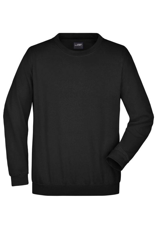 Round-Sweat Heavy Klassisches Komfort Rundhals-Sweatshirt schwarz, Gr. M
