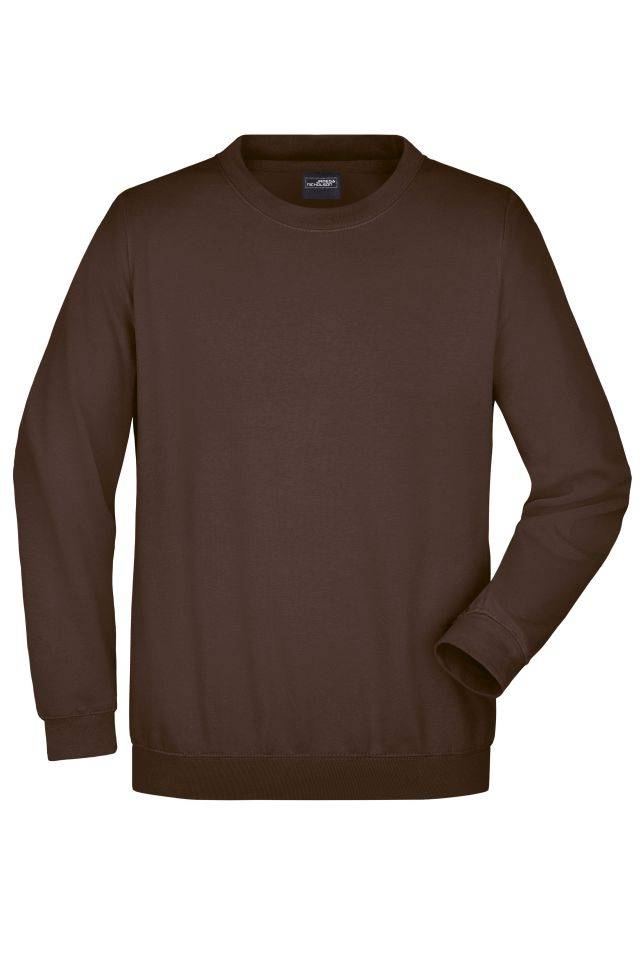 Round-Sweat Heavy Klassisches Komfort Rundhals-Sweatshirt braun, Gr. M